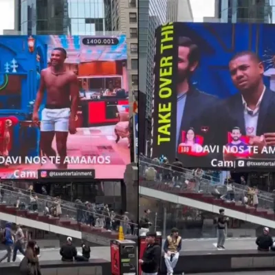 Davi ganha homenagem em telão da Times Square; veja