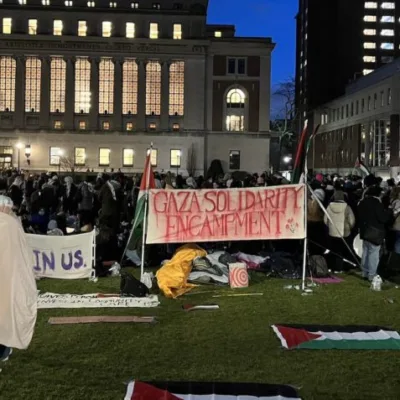 Ato pró-Palestina na Columbia University é acusado de antissemitismo