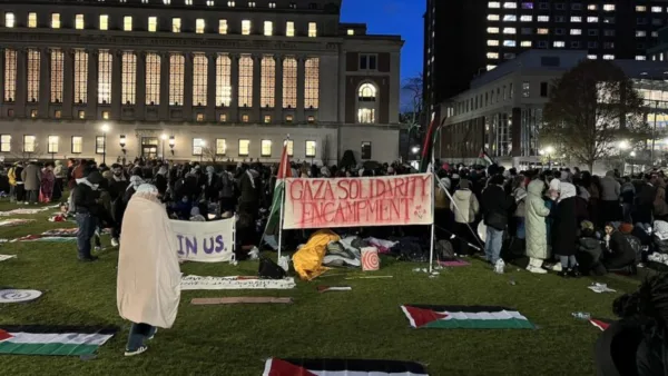 Ato pró-Palestina na Columbia University é acusado de antissemitismo