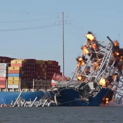 Vídeo: Estrutura da ponte de Baltimore que caiu sobre navio é demolida