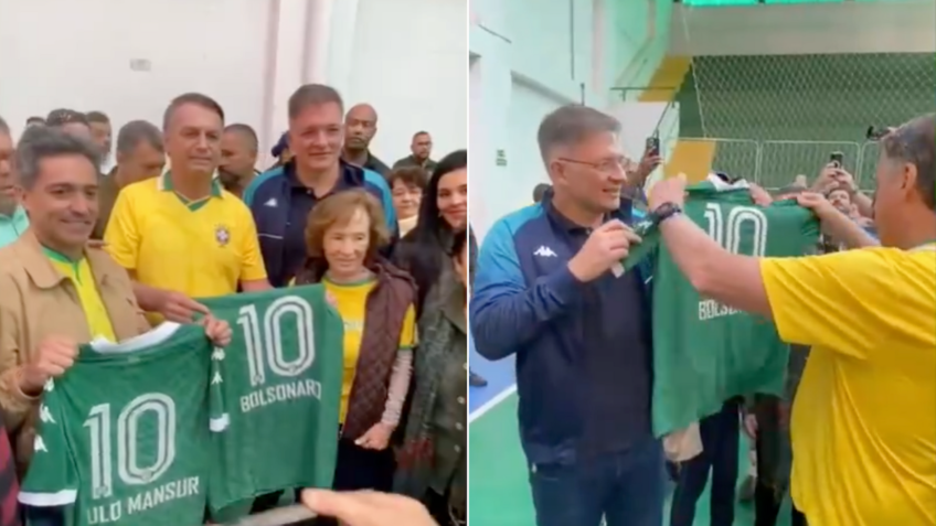 Bolsonaro ganha camisa do Guarani de presidente do clube em Campinas