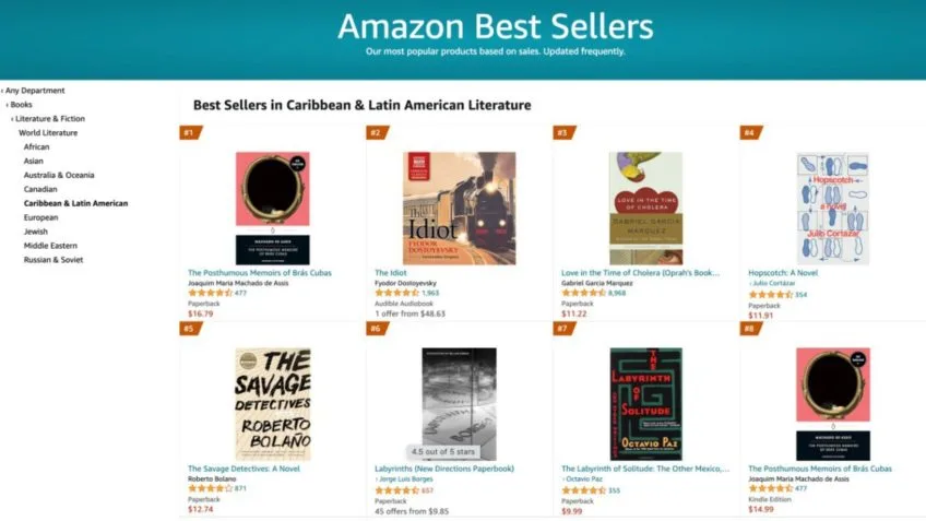 Machado de Assis lidera categoria de mais vendidos da Amazon dos EUA