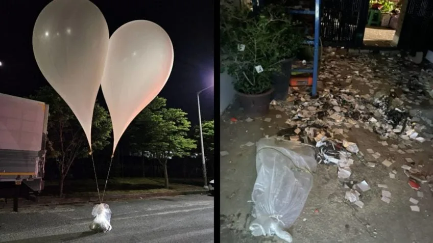 Coreia do Norte volta a enviar balões com lixo para Coreia do Sul