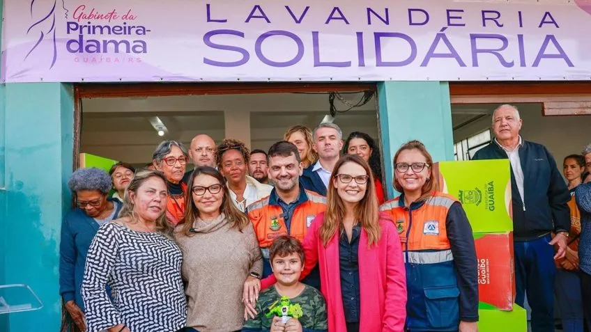 Janja inaugura lavanderia solidária em cidade do RS